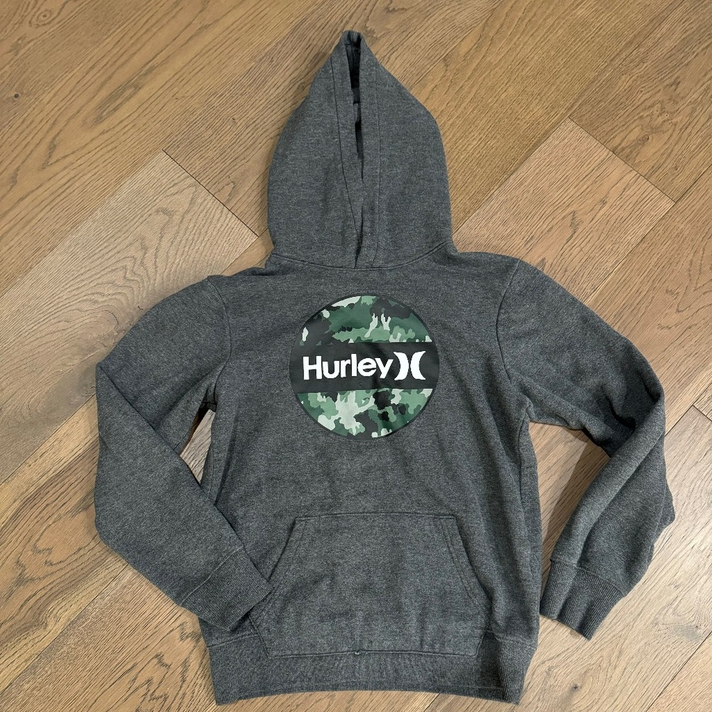 Hurley Grey Camouflage Large 14/16 Hoodie